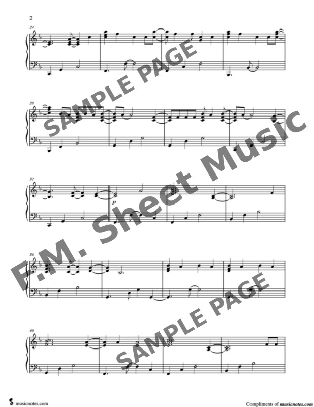 August (Intermediate Piano) By Taylor Swift - F.M. Sheet Music - Pop